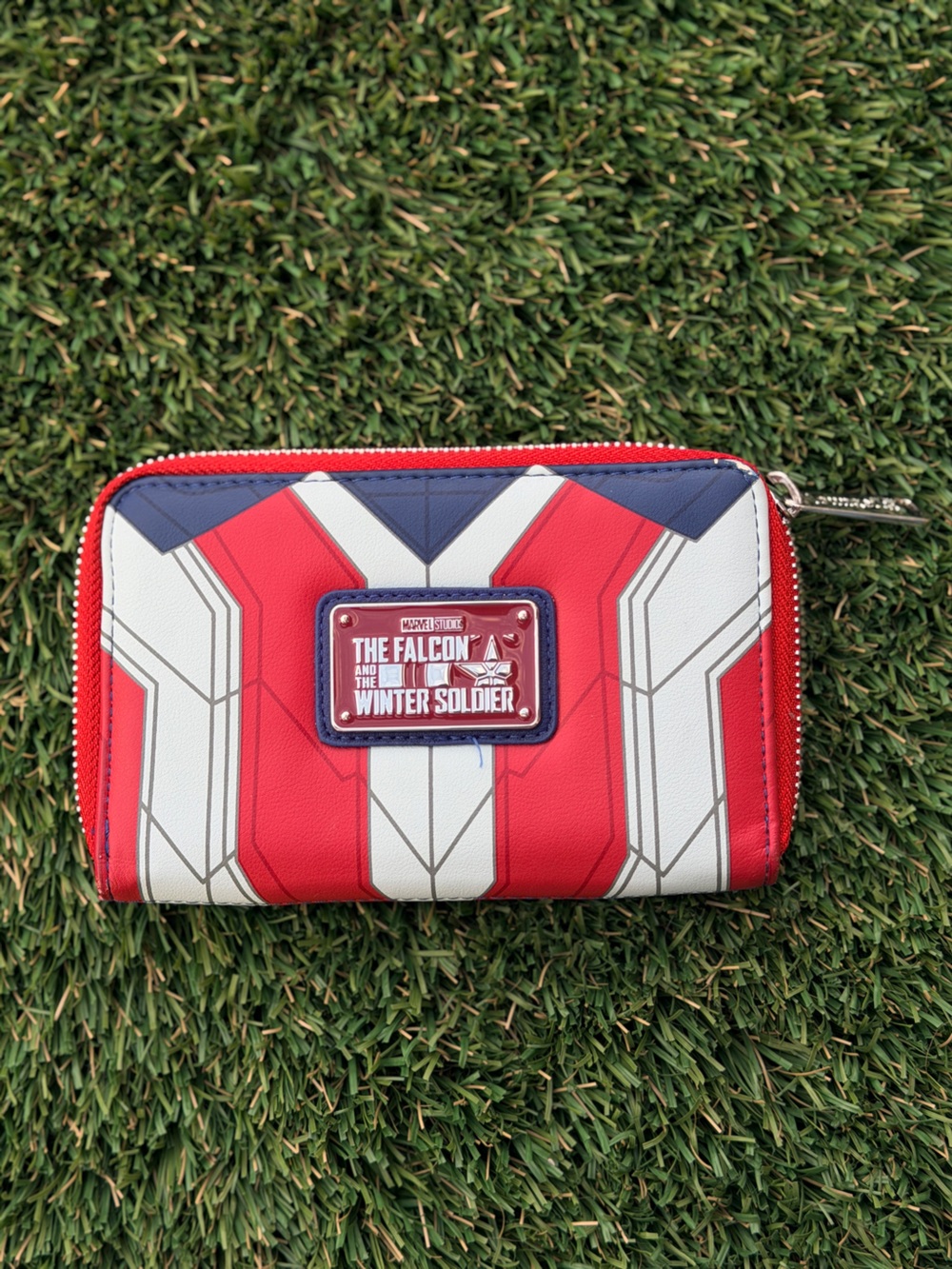 Loungefly Marvel The Falcon and The Winter Soldier Red White Zip Wallet